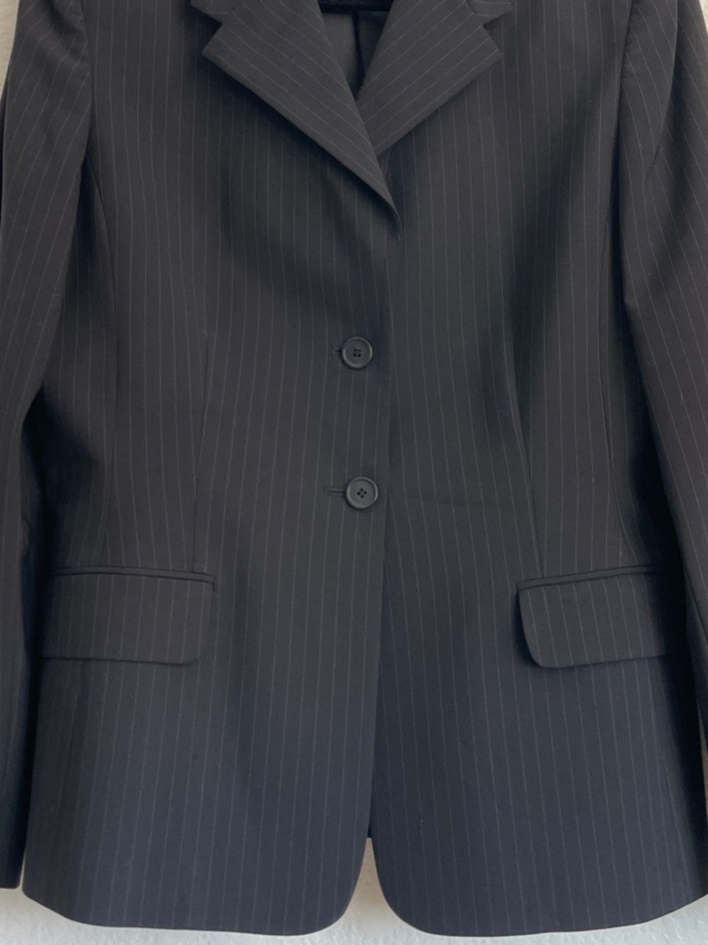 LORD & TAYLOR •Vintage New Wool Blend Black Pinstripe Blazer for Women • Size 12 - Picture 4 of 11